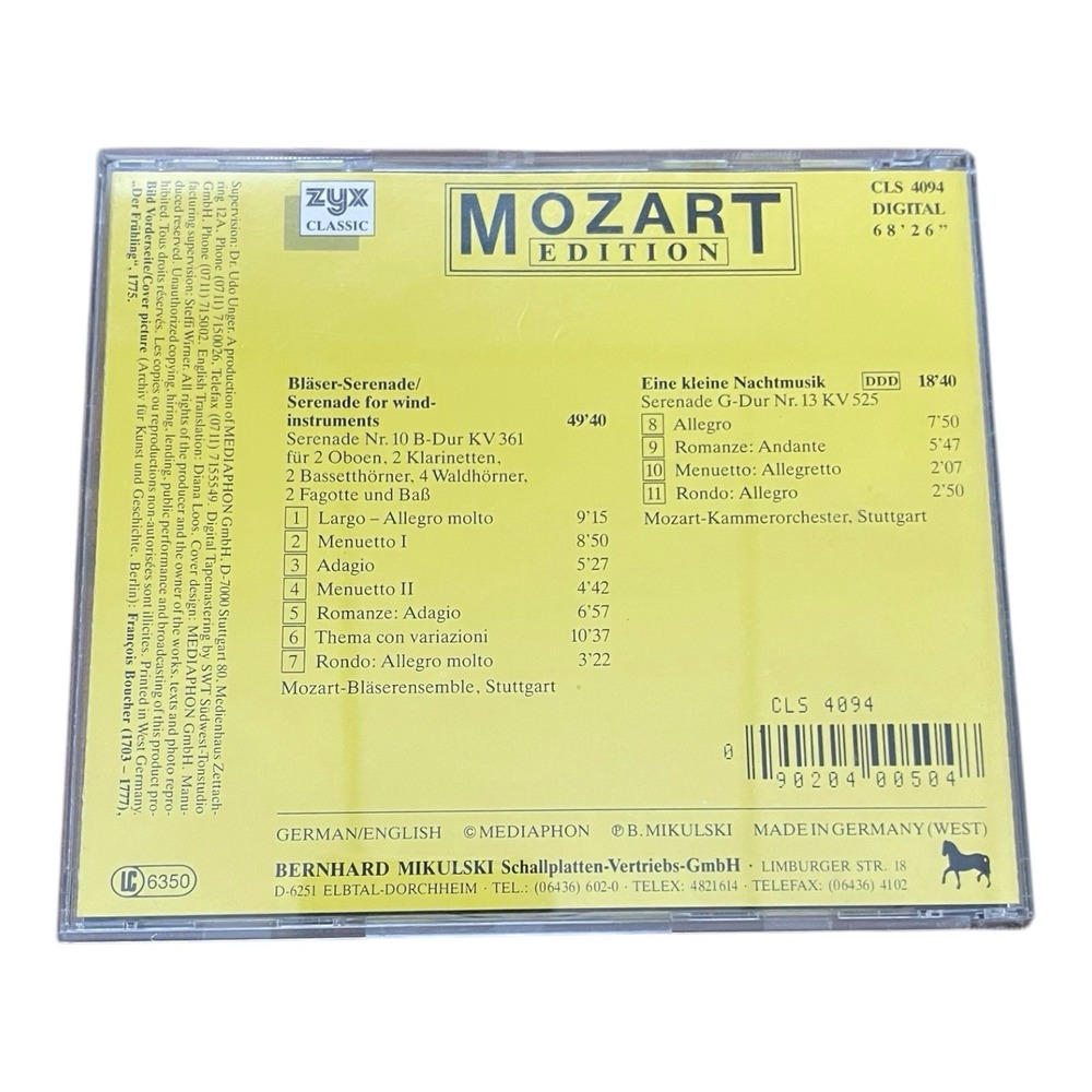 Mozart Edition Haffner Serenade 7‎ And 4 Ferdinand Leitner CD - Picture 2 of 3